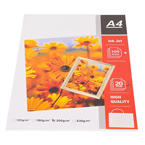 Qukaim Fotopapier, mattes Fotopapier, 20 Stück, A4-Größe, 21,1 x 29,7 cm, glänzende Oberfläche, wasserabweisend, helles Fotodruckerpapier, dünnes und professionelles Druckpapier von Qukaim