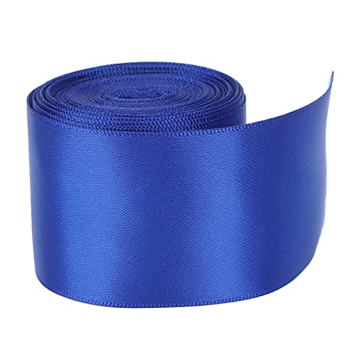 Qukaim Geschenkband, doppelseitiges Satinband, Rolle, 5 m Länge, 38 mm breit, Polyester-Geschenkband zum Basteln und Haarschmuck, Blau von Qukaim