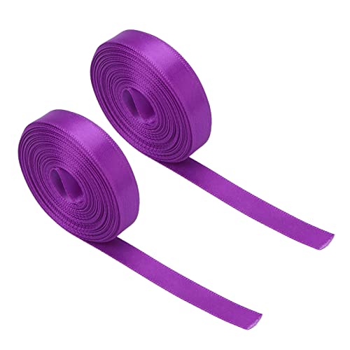 Qukaim Geschenkband, wasserdichtes dekoratives Band, DIY-Polyester-Geschenkband, 10 mm breit, je 4,5 m, 2 Stück, Lila von Qukaim