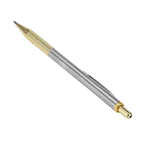 Qukaim Glass Scriber Diamond Glass Cutter Scriber, Pocket Scriber G2, Cemented Carbide Needle, 55HRC Engraver for Glass Cutting and Lettering, Gold von Qukaim