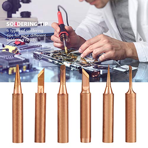 Qukaim Lötspitze 6pcs Lötspitzen Set, Kupfer Eisen Spitzen für SK 1C 3C B I Lötstationen, Kompatibel mit 936 Lötkolben, Präzisionsspitzen von Qukaim