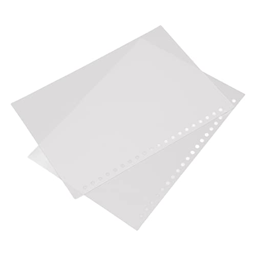 Qukaim Paper Protector A5 Blattschoner 50 Stück, matte Papierbindemappe mit 20 Löchern, PP-Kunststoff zur Präsentation, Klarsichthülle Weiß von Qukaim