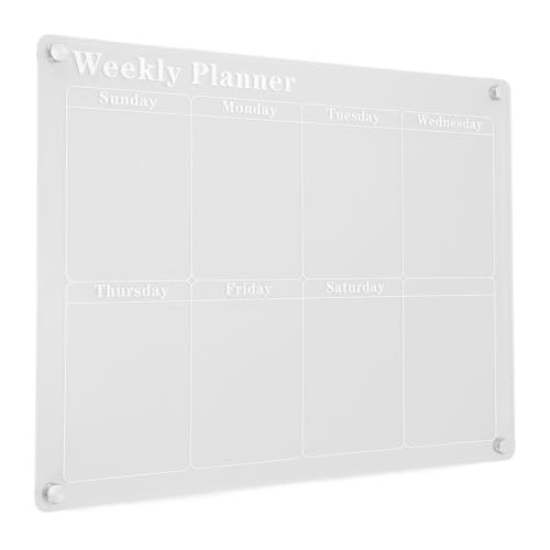 Qukaim Planning Board Magnetischer trocken abwischbarer Kalender, klare Acryl-Planungstafel, wiederverwendbarer Schreibblock mit Marker und Radiergummi für Kühlschrank, Wochenplan, 42 x 30 cm von Qukaim