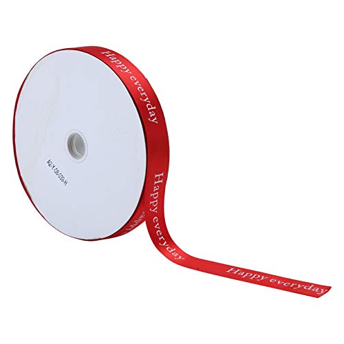 Qukaim Satinband, personalisiertes Weihnachtsband für Weihnachtsgeschenke, Dekorationen, 25 mm breit, rot, geeignet zum Verpacken und Basteln von Qukaim