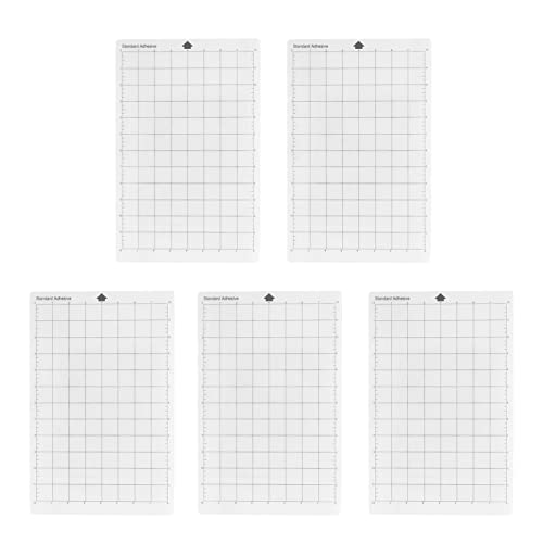 Qukaim Schneidemaschinenmatte, Standard-Grip-Schneidematte, 5-teiliges selbstklebendes Schneidepad-Ersatz-Set, rutschfestes Gitter für Silhouette Cameo, 30,5 x 20,3 cm von Qukaim