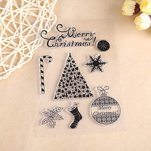 Qukaim Silikon Scrapbooking DIY Silikon Transparent Stempel Blatt, Scrapbooking Album Siegel für Weihnachten Geschenk Dekor, Ideal zum Basteln, 15 x 10 cm von Qukaim