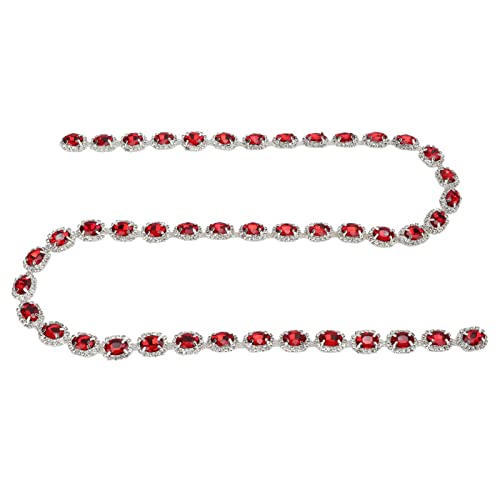 Qukaim Strass Streifen Strass Trim 91,4 cm Handgefertigte Glänzende Rote Strass Streifen für Kleidung Halsketten Armbänder DIY Strass Dekoration Handwerk Strass Kette von Qukaim