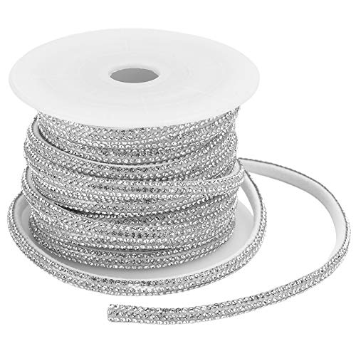 Qukaim Strass Trim 5 Yards Strass Kette Kristall Strass Band für DIY Kleidung Dekoration Strass Rolle Trim Weiß von Qukaim