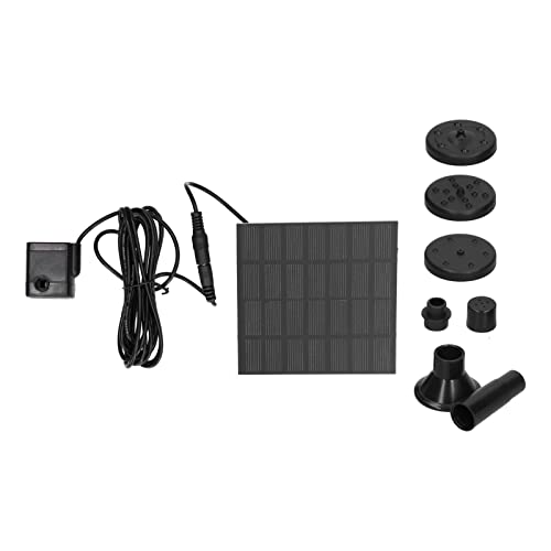 Qukaim Teich Dekoration Supplies Solar Springbrunnen Pumpe, Automatischer Schwimmbrunnen mit verschiedenen Düsen für Teich, Outdoor Waterscape Garden, Solar Belüfter Pumpe, 1.5W von Qukaim