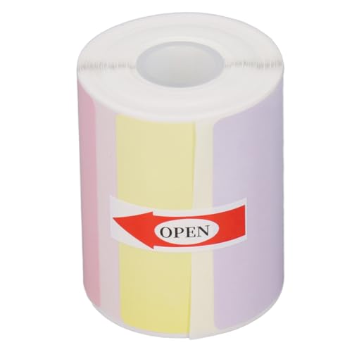 Qukaim Thermoetiketten, Thermo-Etikettendrucker-Papierrolle, 1 Rolle, 220 Blatt, 50 x 30 mm, wasserdicht, ölbeständig, selbstklebend, 4 reine Farben von Qukaim