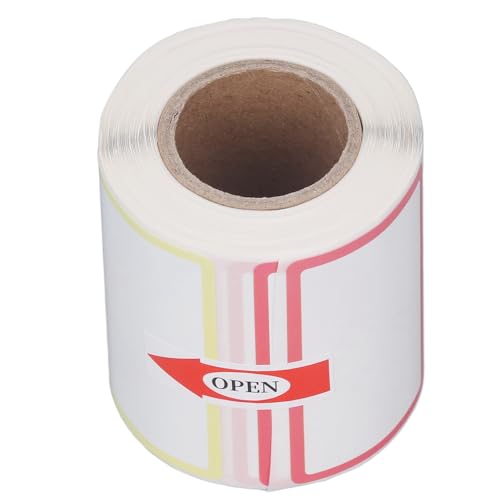 Qukaim Thermoetiketten, Thermoetiketten, Papierrolle, 1 Rolle mit 220 Blatt, 50 x 30 mm, wasserdicht, ölbeständig, selbstklebende Etiketten, 4 Farben Rahmen von Qukaim