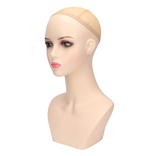 Qukaim Weiblicher Kopf Modell 40% Echthaar Mannequin Kopf Kopf Blond Haar Training Kopf für Friseurpraxis Kosmetologie Puppenkopf 55,9 cm von Qukaim