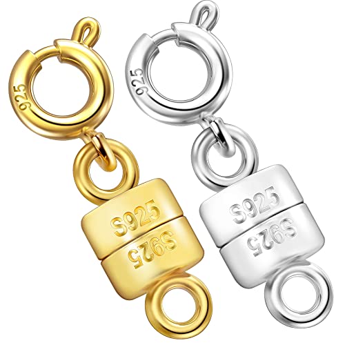 Magnetische Halskettenverschlüsse und Verschlüsse aus 925er Sterlingsilber, Mini-Magnetverschluss, Konverter für Halsketten oder Armbänder, Gold- und Silber-Kettenverlängerung, Schmuck-Verschluss für von Qulltk