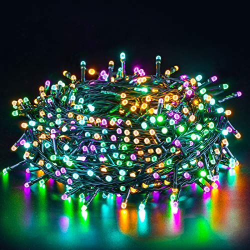 Quntis 20m 200 LED Lichterkette Außen Bunt, IP44 8 Modi Weihnachtsbeleuchtung Innen Strombetrieben, Weihnachtsdeko für Weihnachtsbaum Garten Balkon Terrasse Büsche Zimmer Fenster Wand Party Hochzeit von Quntis