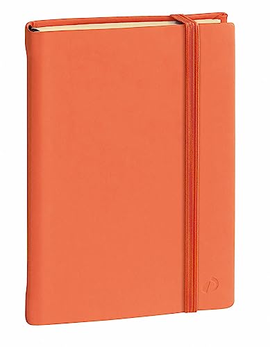 QUO VADIS - Kollektion: Silk Notizbuch, 15, liniert, mit Gummiband, 10 x 15 cm, Orange Apricot von QUO VADIS