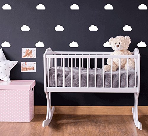 QuoteMyWall 45 Mini Wolken Abnehmbare Wandaufkleber Aufkleber Aufkleber für Kinderzimmer Kinderzimmer Jungen Mädchen Wandkunst Wandbild Tapetenkunst von QuoteMyWall