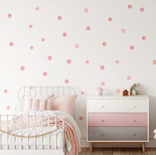 QuoteMyWall 60 Wasserfarben Rosa Polka Dot Wandaufkleber Blobs Runde Curcle Mädchen Wandaufkleber Kinderzimmer Wandkunst Kinderzimmer Punkte von QuoteMyWall