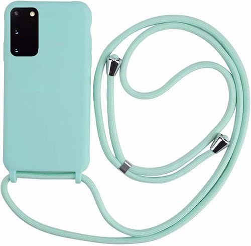 Ququcheng Kompatibel mit Samsung Galaxy S20 Hülle,Handykette Hülle Silikon Seil Necklace Handyhülle mit Kordel Tasche TPU Bumper Schutzhülle für Samsung Galaxy S20-Grün von Ququcheng