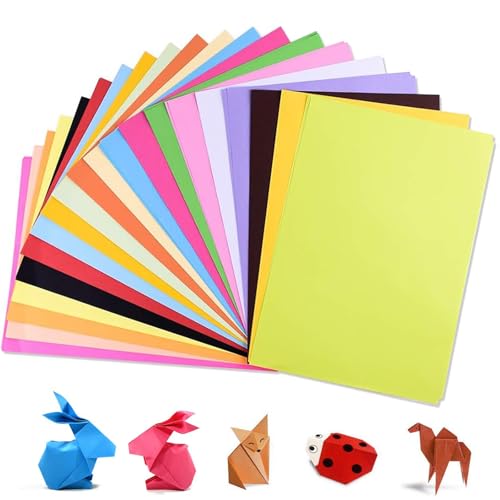 100 Blätter A4 Basteln Buntpapier,20 Bright Farben Farbige Papiere,Beidseitig Buntes Origami-Papier,Kinder Farben Bastelkarton für DIY Kunst,Handwerk Sprojekte,Skizzieren(21,0cm x 29,7 cm) von Qurxuanwe