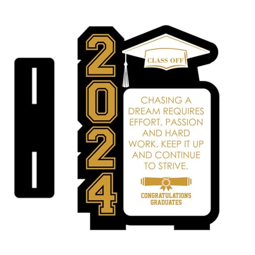 Qurygin Abschlussfeier-Dekorationen,Abschluss-Holzdekorationen - Gedenkklasse 2024 Ornamente | Mehrzweck-Tischdekoration für die Abschlussfeier von Qurygin