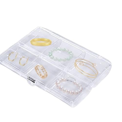 Qurygin Acryl-Schmuck-Aufbewahrungsbox, transparenter Acryl-Schmuck-Organizer,Transparenter Ohrring-Displayhalter - Schmuckschatulle, Organizer, Reise-Schmuckkästchen, Schmuckschatulle für Frauen, von Qurygin