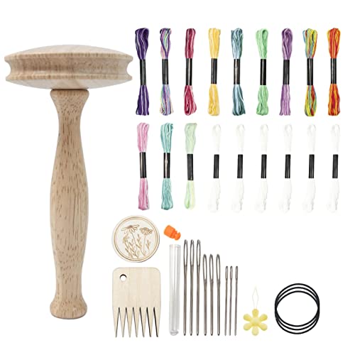 Qurygin Stopfzubehör Kit - -Stopfgarn-Pilz-Kit, Stopfpilz Stopfei Stopfset Stopfpilz Set, Stickerei Kit Stopfpilz Set, Glatter -Pilz-Darner, Komplettes Stopfset Für Anfänger Schnellen Flicken von Qurygin