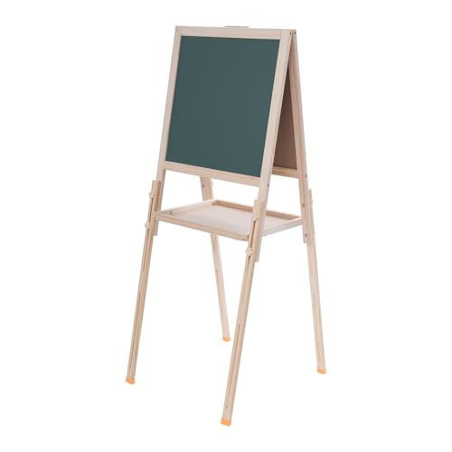 Qussse Staffelei für Kinder, Kinderstaffelei mit Kreidetafel und magnetischem Whiteboard, Höhenverstellbar 72-115cm, Kunst-Staffelei mit Utility Tray, für Kinder von 2-8 Jahre von Qussse