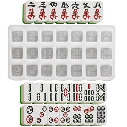 Qutalmi Mahjong-Form, Mahjong-Silikonform, Schokoladenformen, Chinesische Mahjong-Form aus Silikon, Epoxidharz-Gussformen für Schokoladen-Eiswürfelform von Qutalmi