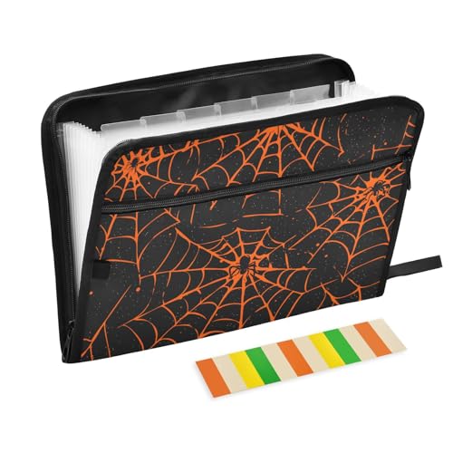 Quteprint Fächermappe mit 13 Fächern, mit Reißverschluss, Halloween-Spinnennetze, Galaxie, Akkordeon-Aktenordner mit Klebeetiketten, A4-Papier, erweiterbarer Dokumenten-Organizer Quteprint Fächermappe mit 13 Fächern, mit Reißverschluss, Halloween-Spinnennetze, Galaxie, Akkordeon-Aktenordner mit Klebeetiketten, A4-Papier, erweiterbarer Dokumenten-Organizer von Quteprint