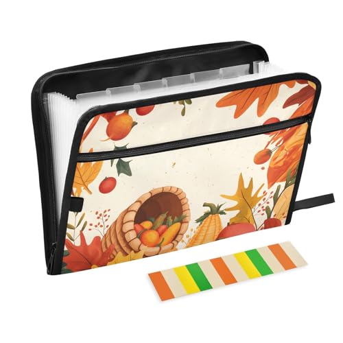 Quteprint Fächermappe mit 13 Fächern, mit Reißverschluss, Herbsternte, Ahorn, Akkordeon-Aktenordner mit Klebeetiketten, A4-Papier, erweiterbarer Dokumenten-Organizer Quteprint Fächermappe mit 13 Fächern, mit Reißverschluss, Herbsternte, Ahorn, Akkordeon-Aktenordner mit Klebeetiketten, A4-Papier, erweiterbarer Dokumenten-Organizer von Quteprint