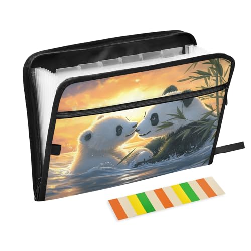 Quteprint Fächermappe mit 13 Fächern, mit Reißverschluss, niedlicher Eisbär-Panda, Akkordeon-Aktenordner mit Klebeetiketten, A4-Papier, erweiterbarer Dokumenten-Organizer Quteprint Fächermappe mit 13 Fächern, mit Reißverschluss, niedlicher Eisbär-Panda, Akkordeon-Aktenordner mit Klebeetiketten, A4-Papier, erweiterbarer Dokumenten-Organizer von Quteprint