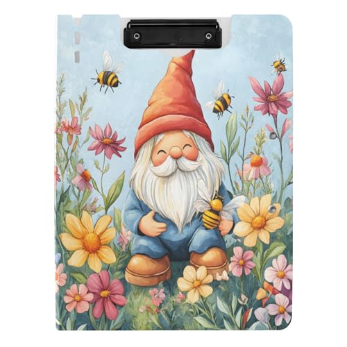 Quteprint Faltbares Klemmbrett mit Gartenblumen, Zwerg, Bienen, A4, Aktenordner Klemmbrett mit doppelten Metall-Clips, Stiftschlitz – wasserabweisend, Dokumenten-Organizer, Datei-Klemmbretter für Büro Quteprint Faltbares Klemmbrett mit Gartenblumen, Zwerg, Bienen, A4, Aktenordner Klemmbrett mit doppelten Metall-Clips, Stiftschlitz – wasserabweisend, Dokumenten-Organizer, Datei-Klemmbretter für Büro von Quteprint