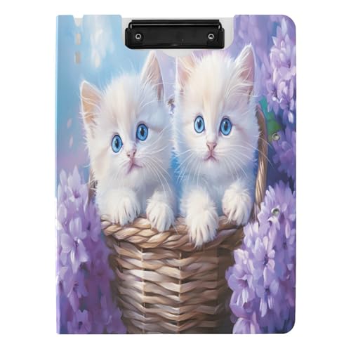 Quteprint Faltbares Klemmbrett mit zwei niedlichen Katzen, Kätzchen, Blumen, A4, Aktenordner mit doppelten Metall-Clips, Stiftschlitz – wasserabweisend, Dokumenten-Organizer, Akten-Klemmbretter für Quteprint Faltbares Klemmbrett mit zwei niedlichen Katzen, Kätzchen, Blumen, A4, Aktenordner mit doppelten Metall-Clips, Stiftschlitz – wasserabweisend, Dokumenten-Organizer, Akten-Klemmbretter für von Quteprint