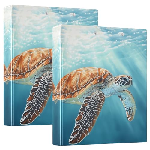 Quteprint Ringbuch mit 3 Ringen, 3 Ringbücher – Unterwasser-Schildkröte, 3,8 cm, runder Ringordner mit 3 transparenten Taschen, Klemmbrett und hält 200 Blatt für Büro/Schule/Zuhause Quteprint Ringbuch mit 3 Ringen, 3 Ringbücher – Unterwasser-Schildkröte, 3,8 cm, runder Ringordner mit 3 transparenten Taschen, Klemmbrett und hält 200 Blatt für Büro/Schule/Zuhause von Quteprint
