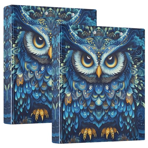 Quteprint Ringbuch mit 3 Ringen, Boho, Tier, Eule, Vogel, 3,8 cm, rund, mit 3 transparenten Taschen, Klemmbrett und hält 200 Blatt für Büro/Schule/Zuhause Organisation, 2 Stück Quteprint Ringbuch mit 3 Ringen, Boho, Tier, Eule, Vogel, 3,8 cm, rund, mit 3 transparenten Taschen, Klemmbrett und hält 200 Blatt für Büro/Schule/Zuhause Organisation, 2 Stück von Quteprint
