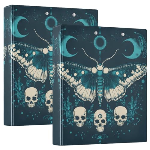 Quteprint Ringbuch mit 3 Ringen, Vintage-Schädel, Schmetterling, 3,8 cm, rund, mit 3 transparenten Taschen, Klemmbrett und hält 200 Blatt für Büro/Schule/Zuhause Quteprint Ringbuch mit 3 Ringen, Vintage-Schädel, Schmetterling, 3,8 cm, rund, mit 3 transparenten Taschen, Klemmbrett und hält 200 Blatt für Büro/Schule/Zuhause von Quteprint