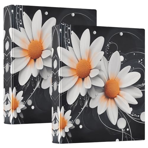 Quteprint Ringbuch mit 3 Ringen, abstrakte Blumen, weißes Gänseblümchen, 3,8 cm, runder Ringordner mit 3 transparenten Taschen, Klemmbrett und hält 200 Blatt für Büro/Schule/Zuhause Quteprint Ringbuch mit 3 Ringen, abstrakte Blumen, weißes Gänseblümchen, 3,8 cm, runder Ringordner mit 3 transparenten Taschen, Klemmbrett und hält 200 Blatt für Büro/Schule/Zuhause von Quteprint