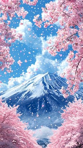 DIY 5D Diamant Malerei Set Bohren Voll Mount Fuji Landschaft Bild Diamond Painting Crystal Strass Diamant Gemälde Arts Craft Perfekt Für Entspannung Und Wand Decor Platz Drill 115x195cm AD2367 von Quxaoqiao