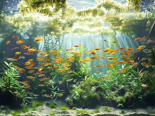 DIY 5D Erwachsene und Anfänger Diamant Malerei Set Bohren Voll Aquarium Mit Meerblick Bild Diamond Painting Gemälde Arts Craft Perfekt Für Entspannung Und Wand Decor Platz Drill 45x60cm AB2378 von Quxaoqiao