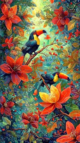 Quxaoqiao DIY 5D Diamant Malerei Set Bohren Voll Tropische Dschungel Tukan Blumen Bild Diamond Painting Diamant Gemälde Arts Craft Perfekt Für Entspannung Und Wand Decor Platz Drill 25x45cm AD2892 Quxaoqiao DIY 5D Diamant Malerei Set Bohren Voll Tropische Dschungel Tukan Blumen Bild Diamond Painting Diamant Gemälde Arts Craft Perfekt Für Entspannung Und Wand Decor Platz Drill 25x45cm AD2892 von Quxaoqiao