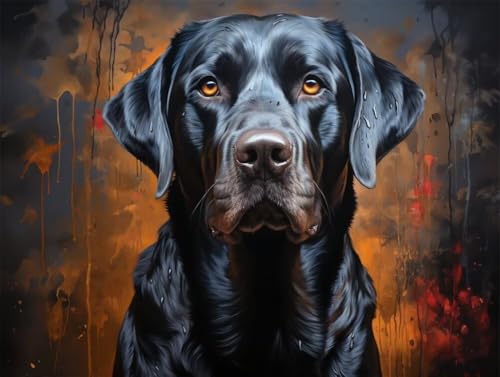 Quxaoqiao DIY 5D Erwachsene und Anfänger Diamant Malerei Set Bohren Voll Labrador Hund Bild Diamond Painting Gemälde Arts Craft Perfekt Für Entspannung Und Wand Decor Platz Drill 85x115cm AB2228 von Quxaoqiao