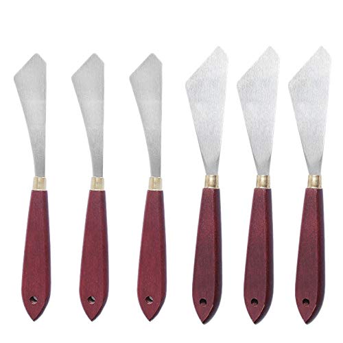 Qweradr 6 StüCk Malerei Messer Set Malerei Mischen Schaber Rostfreier Stahl Paletten Messer Malerei Kunst Spatel Mit von Qweradr