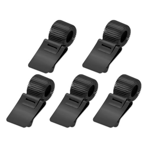 Qwertfeet Bleistiftclip für Schutzhelme, Universell Verstellbarer Klemmbrett-Bleistifthalter, Clip-Halter, Clip-Organizer für Notizbücher, Schwarz von Qwertfeet