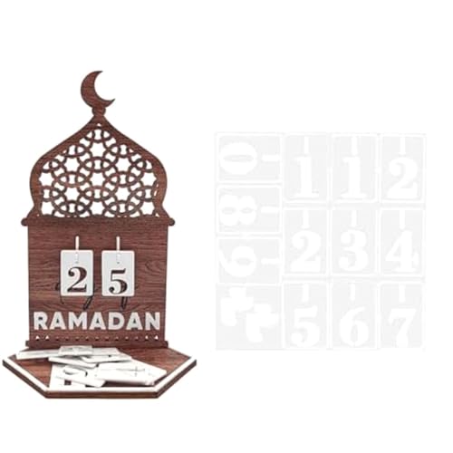 Qwertfeet Ramadan-Kalender, Eid-Dekoration, Ramadan-Dekoration, DIY, aus Holz, Ramadan-Kalender, Dekoration von Qwertfeet