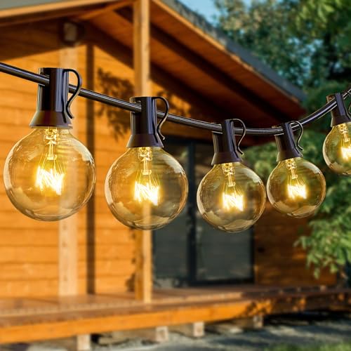 Qxmcov Lichterkette Außen, 12.8M Lichterkette Glühbirnen Außen mit 36+4 G40 Globe Birnen, Wetterfest Outdoor Lichterkette, Lichterkette Außen/Innen für Garten Balkon Terrasse Party Camping von Qxmcov