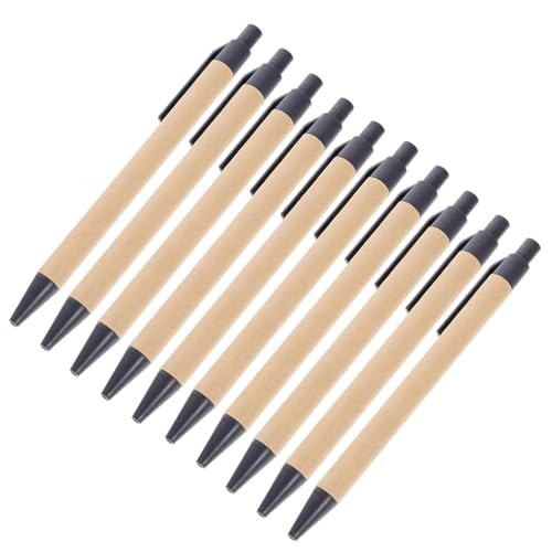 Qxmiguel Gelschreiber 10 Stück Kugelschreiber, Kunststoffstift, umweltfreundlicher Stift, Kraft-Kugelschreiber, Heimbüro, Klassenzimmer, Schreibstift 0.5mm von Qxmiguel