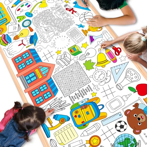 Qyeahkj Riesiges Malposter zum Ausmalen für Kinder, große Maltischdecke, Jumbo-Maltischdecke, Willkommensanfang, Party-Spielbedarf, Wanddekoration, Banner, 180,3 x 76,2 cm von Qyeahkj