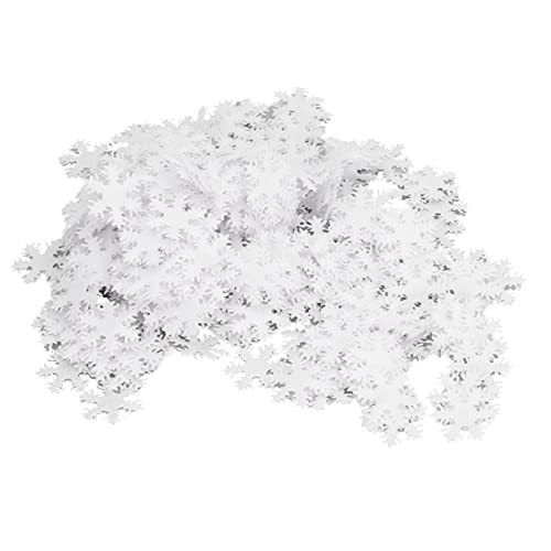 Qyebavge 1000 Stück Schneeflocken-Konfetti, 3,1 Cm, Geruchlos, Wiederverwendbar, Weiße Weihnachtsdekoration Für Geburtstagsfeiern, Hochzeiten, Feiertage von Qyebavge