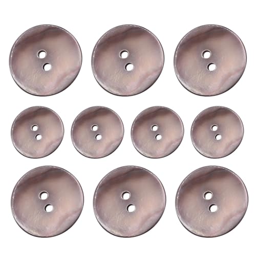 Muschelknöpfe für Kleidung, natürliches Perlmutt, Knöpfe zum Nähen, für Anzüge, Hemden und Schneidern, 10/20 mm Knöpfe mit 2 Löchern, 20 Stück von Qyljeiwred