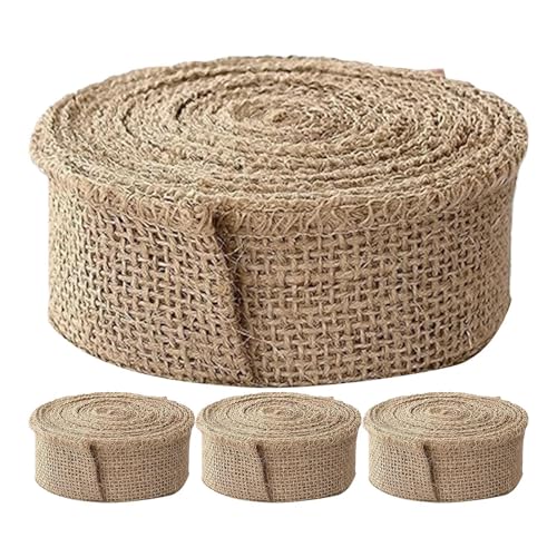 Natürliches Burlap Ribbon zum Basteln, Drahtband aus Stoff für Hochzeit, Ostern, saisonale Dekoration, vielseitiges Band für Zuhause, Hotel, und Mall Events, Wrapping Burlap Ribbon, natürlicher Stoff von Qzdtue